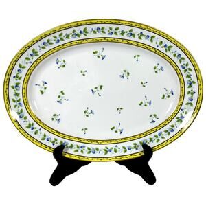 Raynaud Ceralene Limoges Morning Glory Spray 16.5" Oval Serving Platter-Mint!
